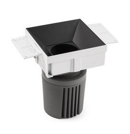 FARO - Downlight DEEP90 cuadrado sin marco negro 15° 2700K CRI95 honeycomb