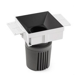 FARO - Downlight DEEP90 cuadrado sin marco negro 15° 3000K CRI95 spread