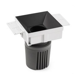 FARO - Downlight DEEP90 cuadrado sin marco negro 36° white CRI95 stripy