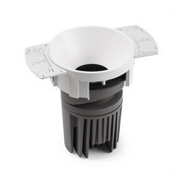 FARO - Downlight DEEP90 redondo sin marco blanco 60° 3000K CRI95 stripy
