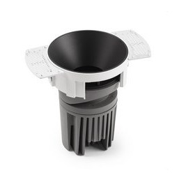 FARO - Downlight DEEP90 redondo sin marco negro 36° 2700K CRI95 stripy