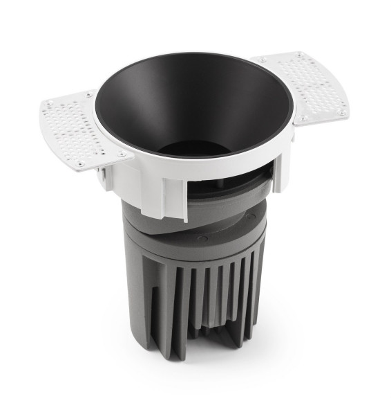 FARO - Downlight DEEP90 redondo sin marco negro 15° 3000K CRI95 stripy