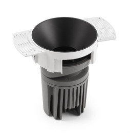 FARO - Downlight DEEP90 redondo sin marco negro 15° 3000K CRI95 stripy