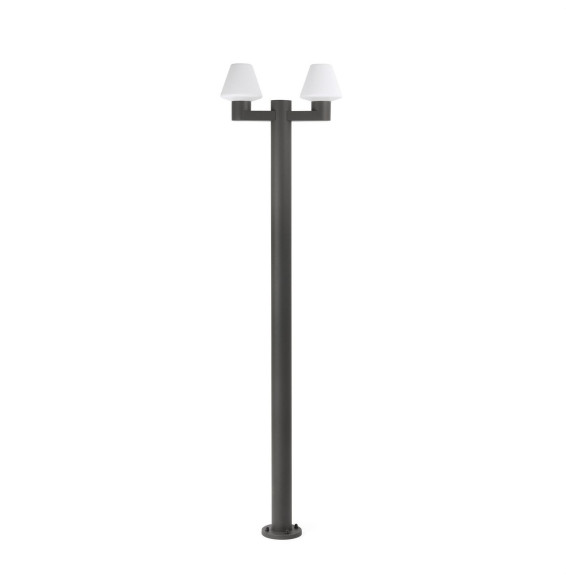 FARO - Farola MISTU 2xE27 15W gris oscuro