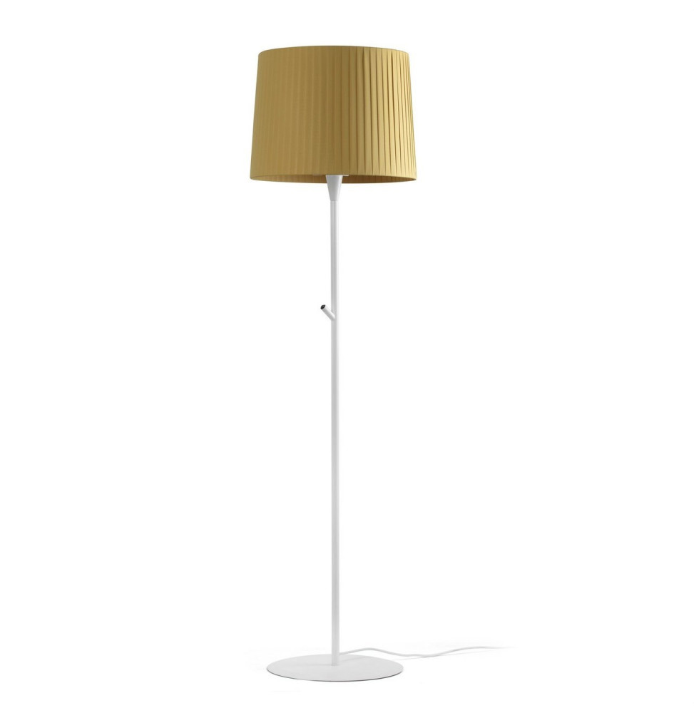 FARO - Luminaria de pie SAMBA blanco encintada E27 400x300 amarillo
