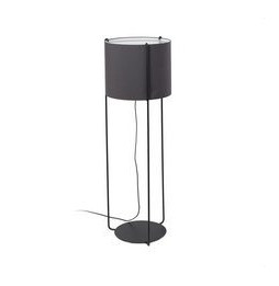 FARO - Luminaria pie de salón DRUM negro pantalla gris 1xE27
