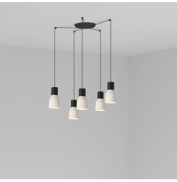 FARO - Luminaria KOMBO suspendida diámetro 120mm 1x E27 5 lámparas beige