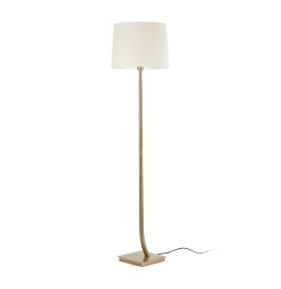 FARO - Luminaria pie de salón REM pantalla beige bronce
