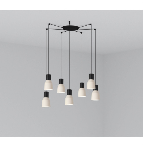 FARO - Luminaria KOMBO suspendida diámetro 120mm 1x E27 7 lámparas beige