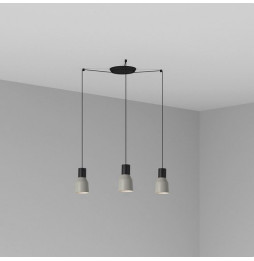 FARO - Luminaria KOMBO suspendida diámetro 120mm 1x E27 3 lámparas gris