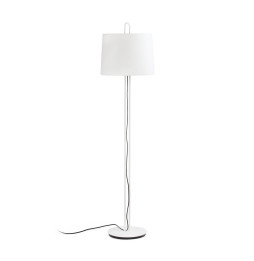FARO - Luminaria pie de salón MONTREAL blanco pantalla beige