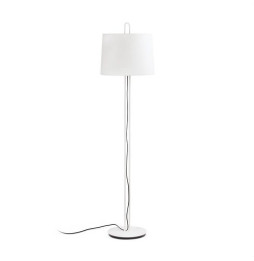 FARO - Luminaria pie de salón MONTREAL blanco pantalla beige