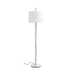FARO - Luminaria pie de salón MONTREAL cromo pantalla beige