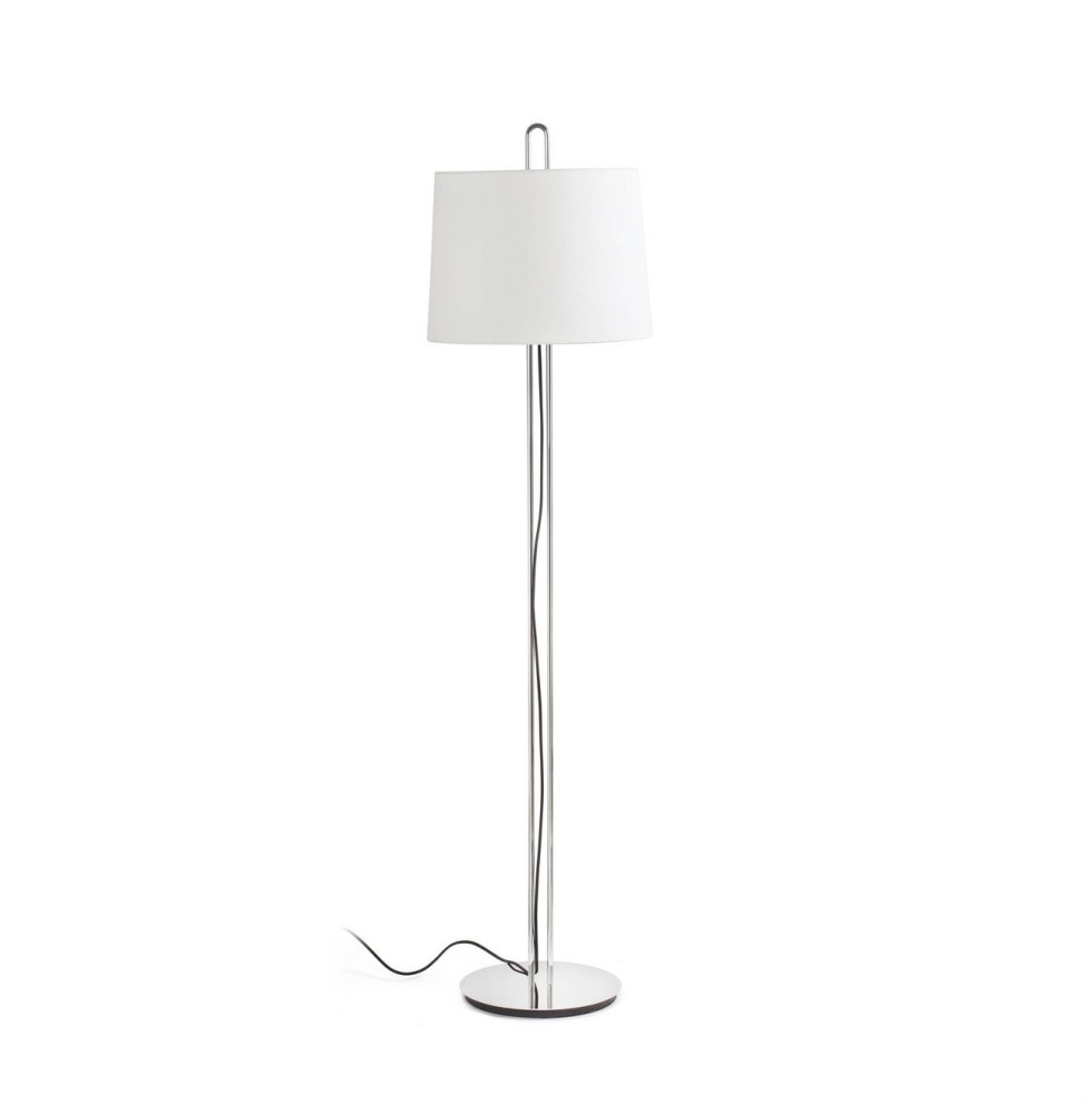 FARO - Luminaria pie de salón MONTREAL cromo pantalla beige
