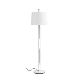 FARO - Luminaria pie de salón MONTREAL cromo pantalla beige