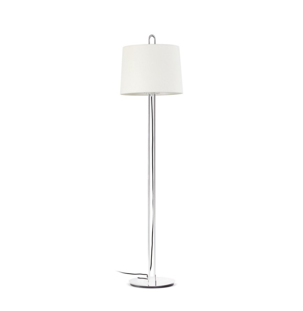 FARO - Luminaria pie de salón MONTREAL cromo pantalla blanca