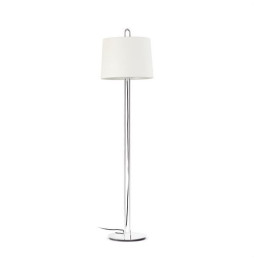 FARO - Luminaria pie de salón MONTREAL cromo pantalla blanca