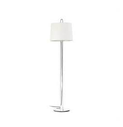 FARO - Luminaria pie de salón MONTREAL cromo pantalla blanca