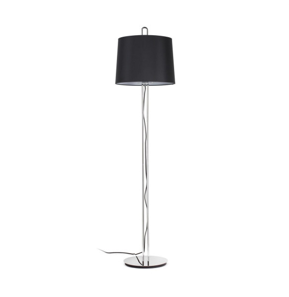 FARO - Luminaria pie de salón MONTREAL cromo pantalla negra