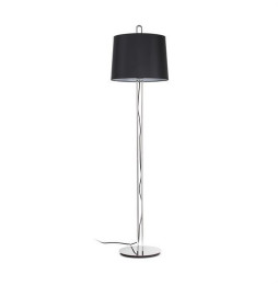 FARO - Luminaria pie de salón MONTREAL cromo pantalla negra