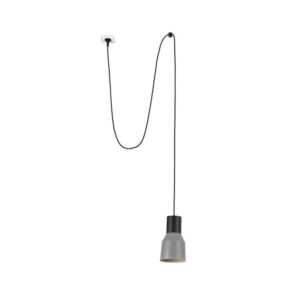 FARO - Luminaria KOMBO suspendida con clavija diámetro 120mm 1x E27 gris