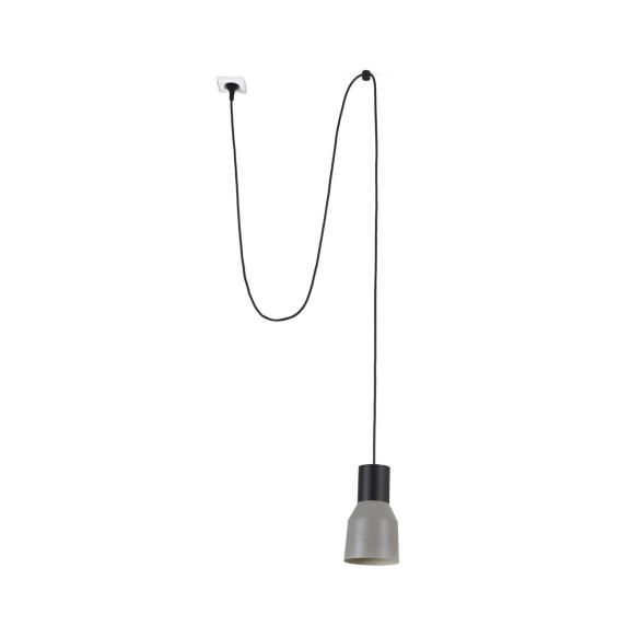 FARO - Luminaria KOMBO suspendida con clavija diámetro 120mm 1x E27 gris