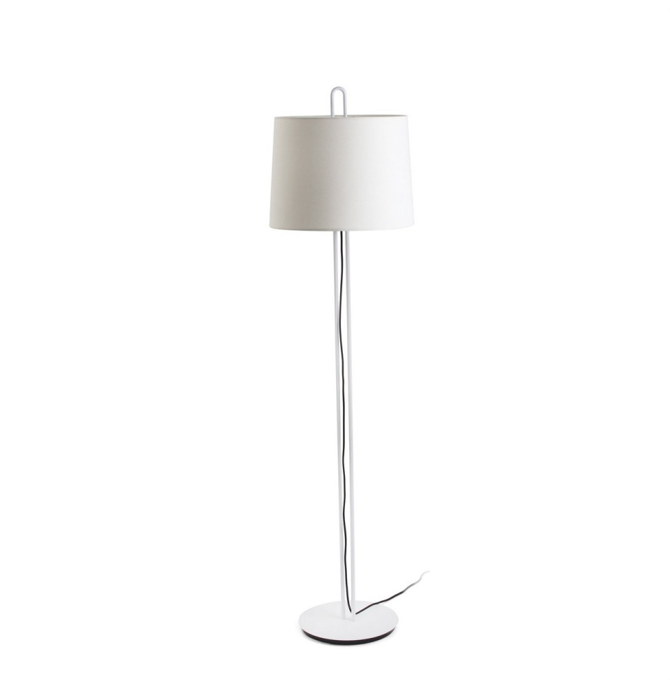 FARO - Luminaria pie de salón MONTREAL blanco pantalla blanca