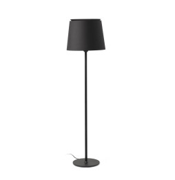 FARO - Luminaria pie de salón SAVOY negro pantalla negra