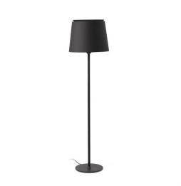 FARO - Luminaria pie de salón SAVOY negro pantalla negra