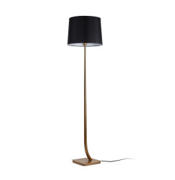 FARO - Luminaria pie de salón REM pantalla negra bronce