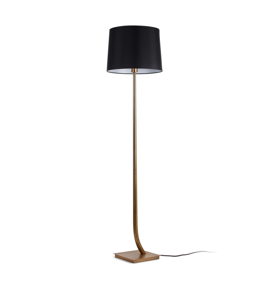 FARO - Luminaria pie de salón REM pantalla negra bronce