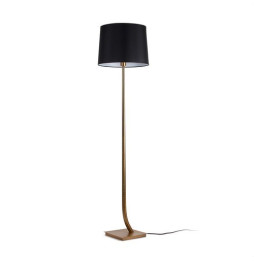 FARO - Luminaria pie de salón REM pantalla negra bronce