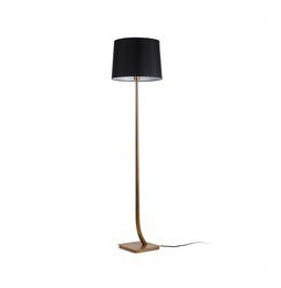 FARO - Luminaria pie de salón REM pantalla negra bronce