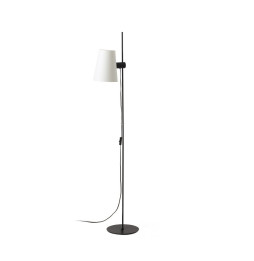 FARO - Luminaria pie de salón LUPE negro pantalla beige
