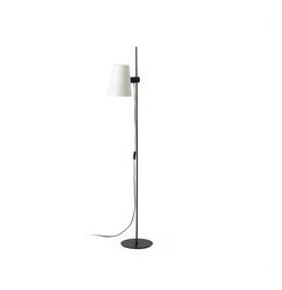 FARO - Luminaria pie de salón LUPE negro pantalla beige