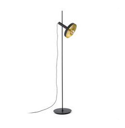 FARO - Luminaria pie de salón WHIZZ con pantalla negro/oro 1xE27