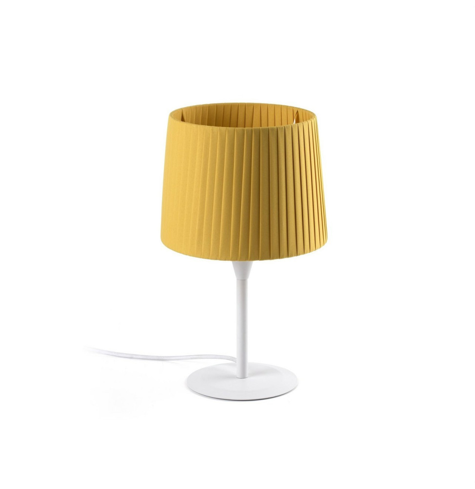 FARO - Luminaria sobremesa mini SAMBA blanco encintada E27 215x160 amarillo