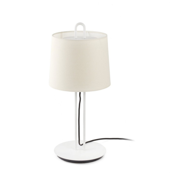 FARO - Luminaria sobremesa MONTREAL blanco pantalla beige