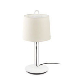 FARO - Luminaria sobremesa MONTREAL blanco pantalla beige