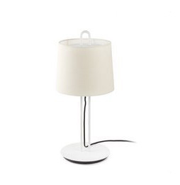 FARO - Luminaria sobremesa MONTREAL blanco pantalla beige