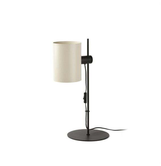 FARO - Luminaria sobremesa GUADALUPE negra pantalla beige 1xE27