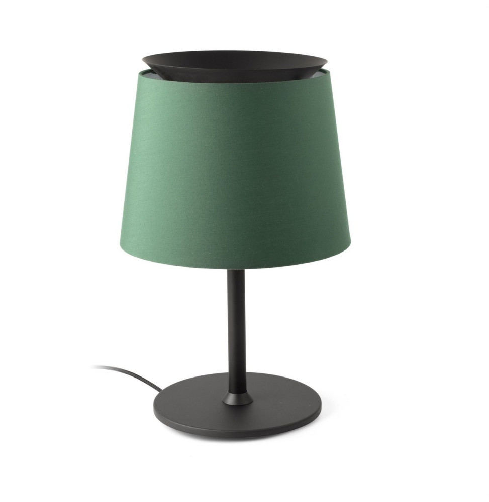 FARO - Luminaria sobremesa SAVOY negro pantalla verde