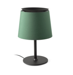 FARO - Luminaria sobremesa SAVOY negro pantalla verde