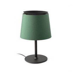 FARO - Luminaria sobremesa SAVOY negro pantalla verde