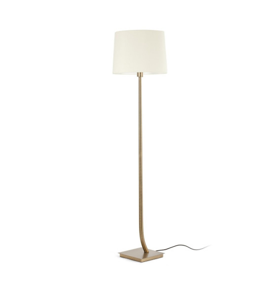 FARO - Luminaria pie de salón REM pantalla blanca bronce