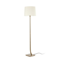 FARO - Luminaria pie de salón REM pantalla blanca bronce