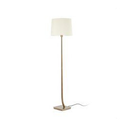 FARO - Luminaria pie de salón REM pantalla blanca bronce