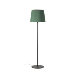 FARO - Luminaria pie de salón SAVOY negro pantalla verde