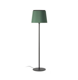 FARO - Luminaria pie de salón SAVOY negro pantalla verde