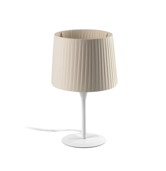 FARO - Luminaria sobremesa SAMBA blanco encintada E27 250x200 beige